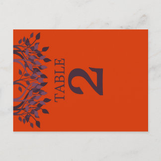 Postal Cartas de número de tabla de hojas de ciruelas y N