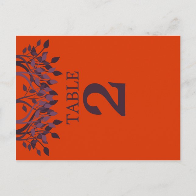 Postal Cartas de número de tabla de hojas de ciruelas y N (Anverso)