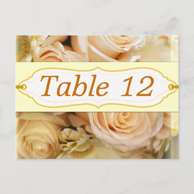 Postal Cartas de números de tabla de recepción de Rosas d (Anverso)