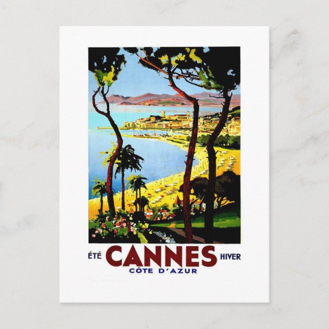 Postal Cartas de póster de la época de Cannes y Cote D'Az (Anverso)