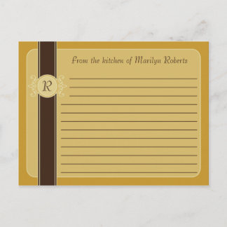 Postal Cartas de recetas clásicas de cosecha de mostaza