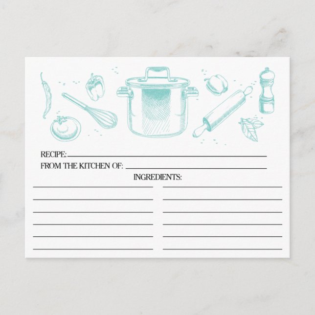 Postal Cartas de recetas de las populares herramientas de (Anverso)