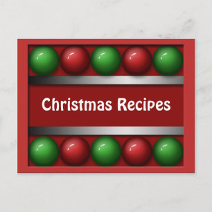 Postal Cartas de recetas de navidades Esferas