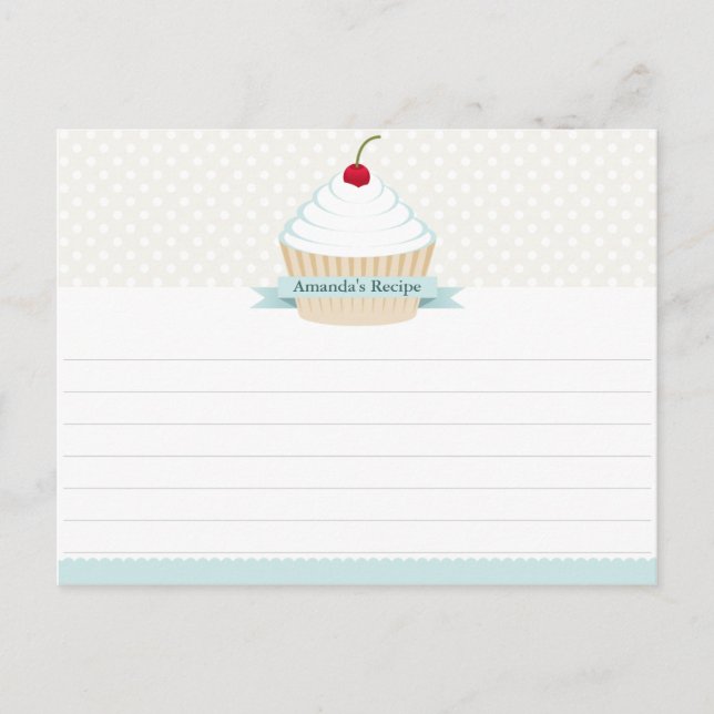 Postal Cartas de recetas de pastel de carne blanca con es (Anverso)