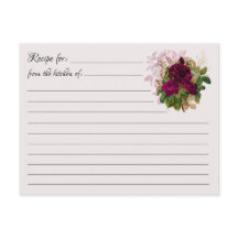 Cartas de recetas en blanco: Rose Bouquet Postcard