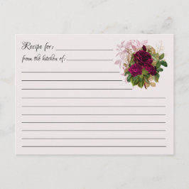 Postal Cartas de recetas en blanco: Rose Bouquet Postcard