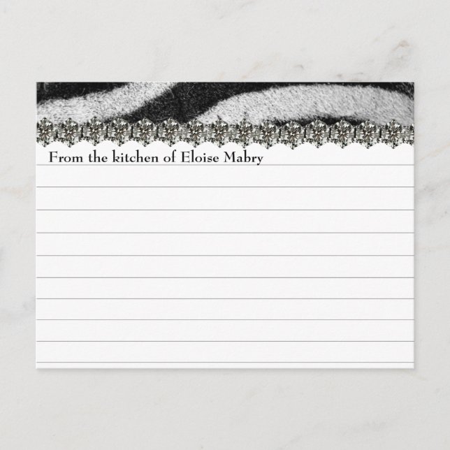 Postal Cartas de recetas personalizadas con apariencia Di (Anverso)