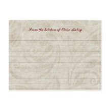 Cartas de recetas personalizadas de Swirl Parchmen