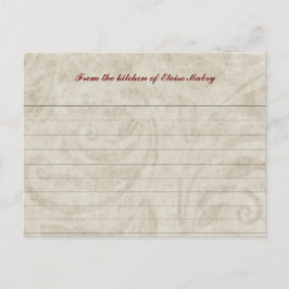 Postal Cartas de recetas personalizadas de Swirl Parchmen