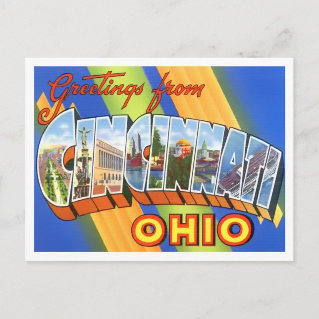 Postal Cartas grandes de Cincinnati y Ohio (Anverso)