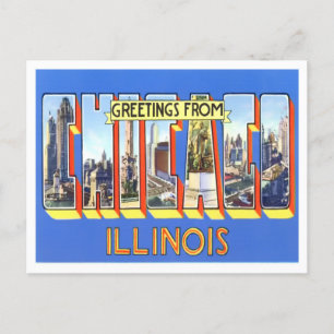 Postal Cartas grandes de la época de Illinois en Chicago