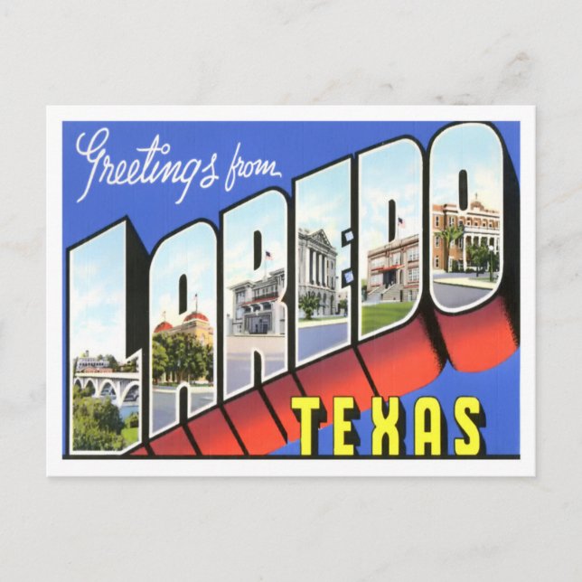 Postal Cartas grandes de Laredo, Texas (Anverso)