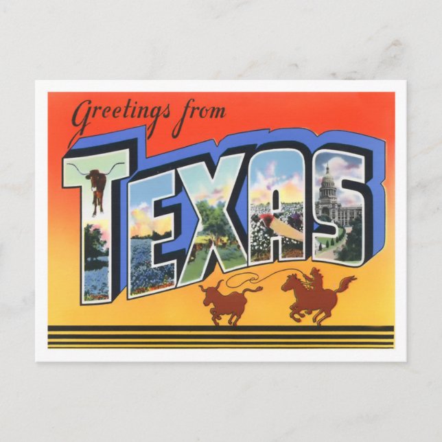 Postal Cartas grandes de Texas (Anverso)
