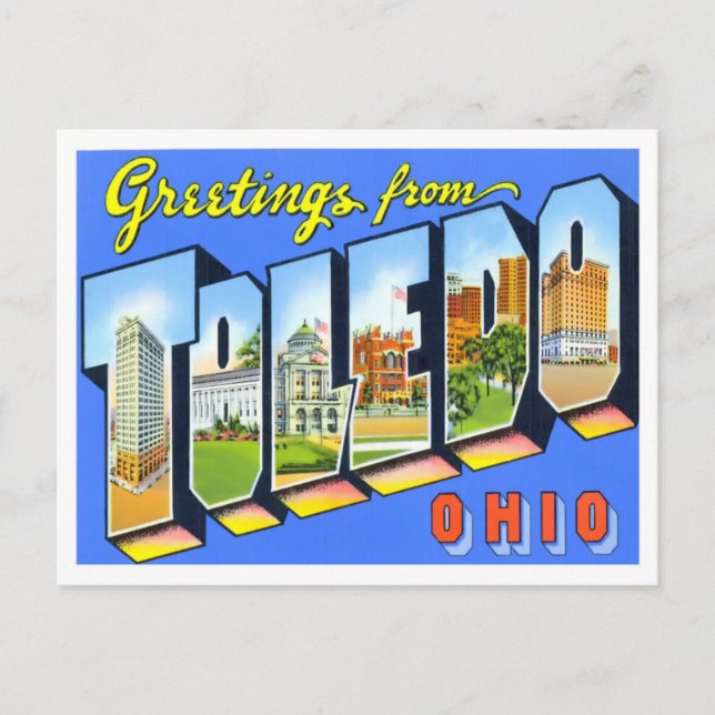 Postal Cartas grandes de Toledo, Ohio (Anverso)