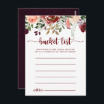 Postal Cartas rusas de lista simple de cubo de flores de<br><div class="desc">Estas rústicas tarjetas de verano florales y sencillas son la actividad perfecta para una simple boda o una ducha de novia. El diseño se compone de flores de color burdeos, rosa y azul con hojas verdes en un fondo manchado de color marrón. Cambie la redacción para que se adapte a...</div>
