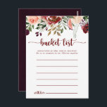 Postal Cartas rusas de lista simple de cubo de flores de<br><div class="desc">Estas rústicas tarjetas de verano florales y sencillas son la actividad perfecta para una simple boda o una ducha de novia. El diseño se compone de flores de color burdeos, rosa y azul con hojas verdes en un fondo manchado de color marrón. Cambie la redacción para que se adapte a...</div>