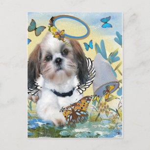 Postal Cartas Shih Tzu Butterfly Chaser