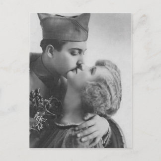 Postal Cartas y regalos antiguos de parejas románticas