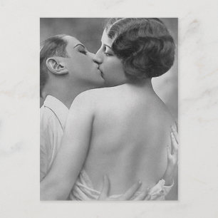 Postal Cartas y regalos antiguos de parejas románticas