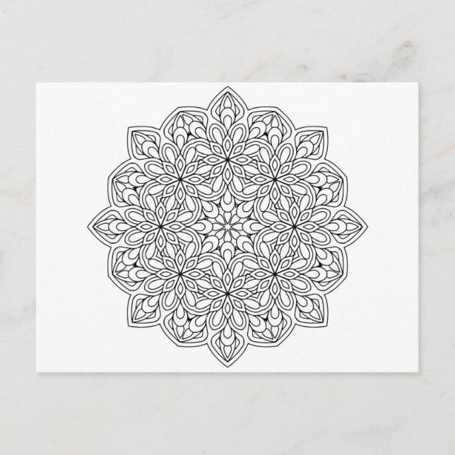 Postal Carte à colorier mandala 2 (Anverso)