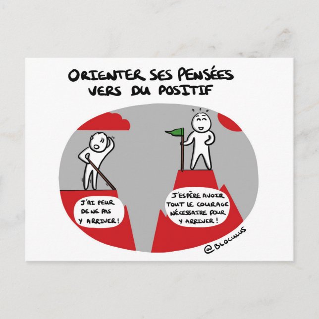 Postal Carte de entrenamiento "Pensées positives" (Anverso)