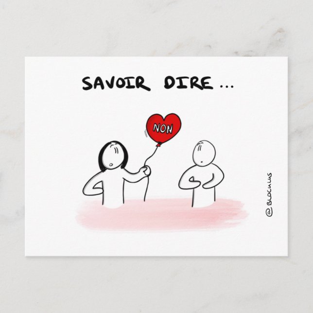 Postal Carte de entrenamiento: Savoir dire "Non" (Anverso)