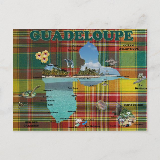 Postal Carte de la Guadalupe en madras (Anverso)
