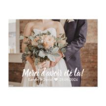 Carte De Remerciements Mariage - Photo et Merci