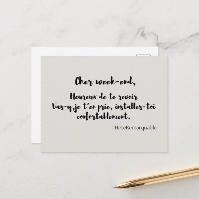 Postal Carte humouristique “CHER WEEK-END“ (Anverso/Reverso In Situ)