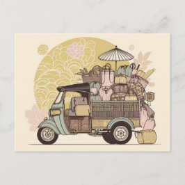 Postal Carte illustrée “Tuk-tuk évasion bohème”