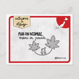 Postal Carte Leçons de voyage : Minimalisme japonais