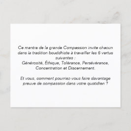 Postal Carte leçons de voyage : « Om Ma Ni Pad Me Hum »