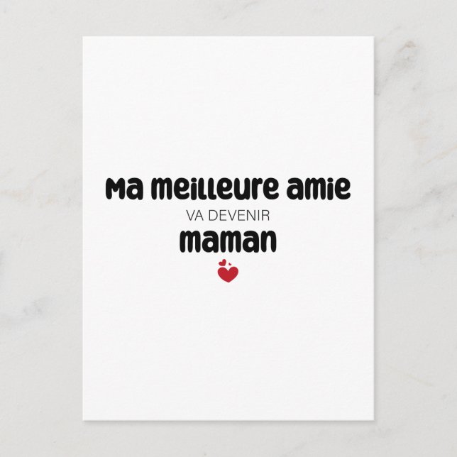 Postal Carte "Mamáes meilleure amie va devenir maman" (Anverso)