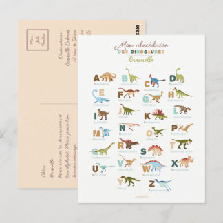 Postal Carte Postale Abécédaire Dinosaures (Français)