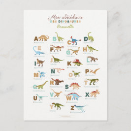 Postal Carte Postale Abécédaire Dinosaures (Français)