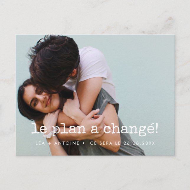Postal Carte postale Anunciar reporté mariage ou annulé (Anverso)