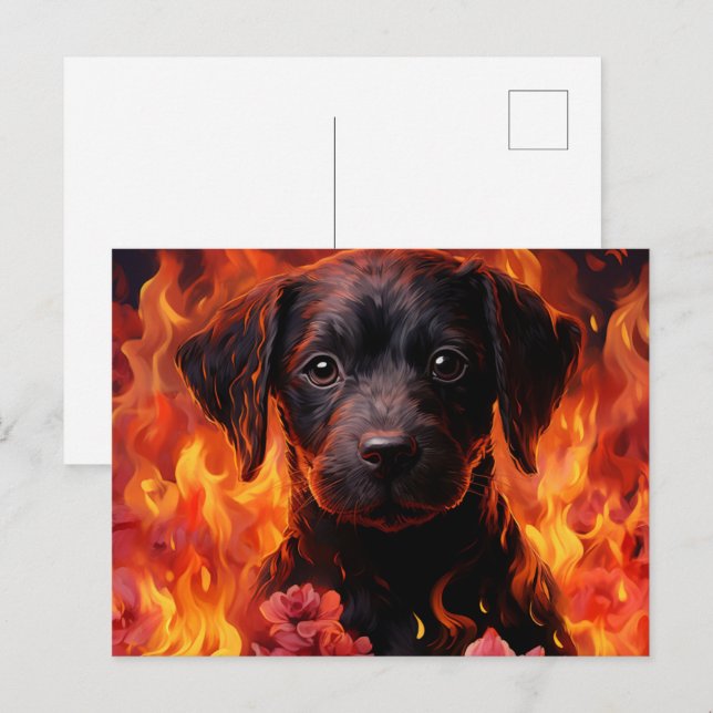 Postal Carte Postale Canine Ardente" (Anverso / Reverso)