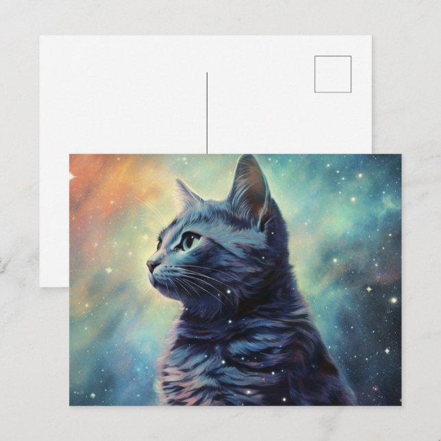 Postal Carte Postale Cat Alone (Anverso / Reverso)