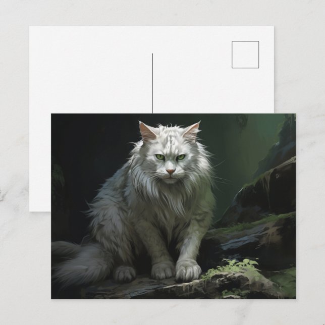 Postal Carte postale Chat Foret (Anverso / Reverso)