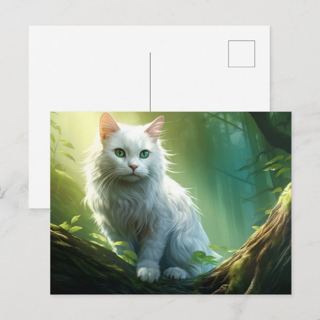 Postal Carte postale Chat Foret 10 (Anverso / Reverso)