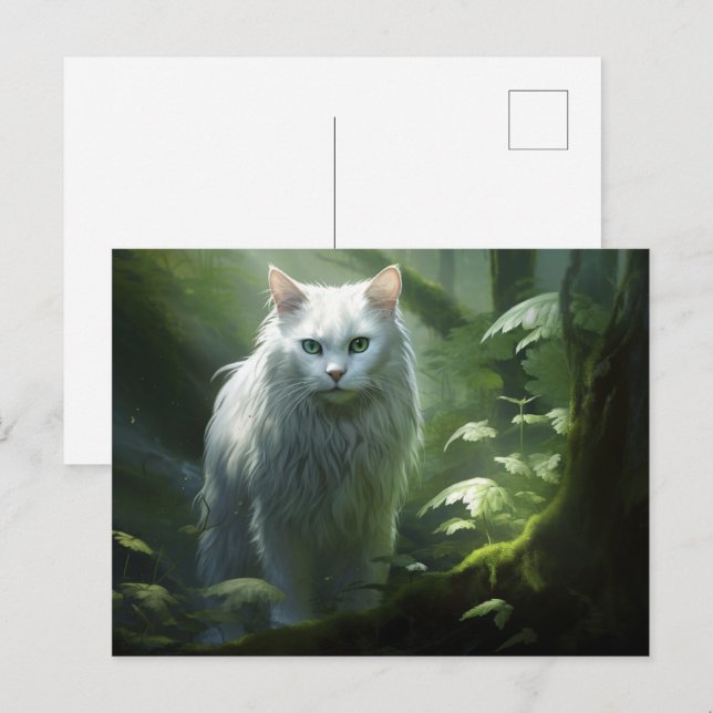 Postal Carte postale Chat Foret 4 (Anverso / Reverso)