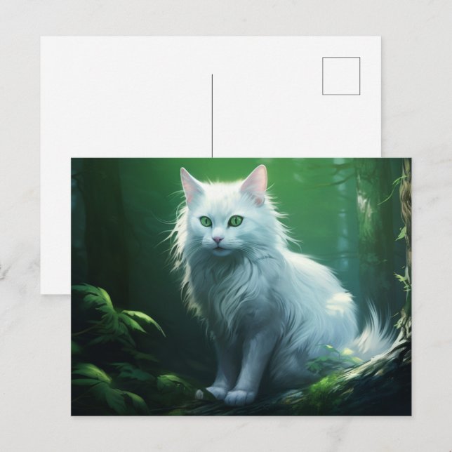 Postal Carte postale Chat Foret 5 (Anverso / Reverso)