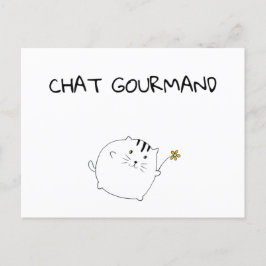 Postal Carte Postale Chat Gourmand