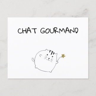 Postal Carte Postale Chat Gourmand
