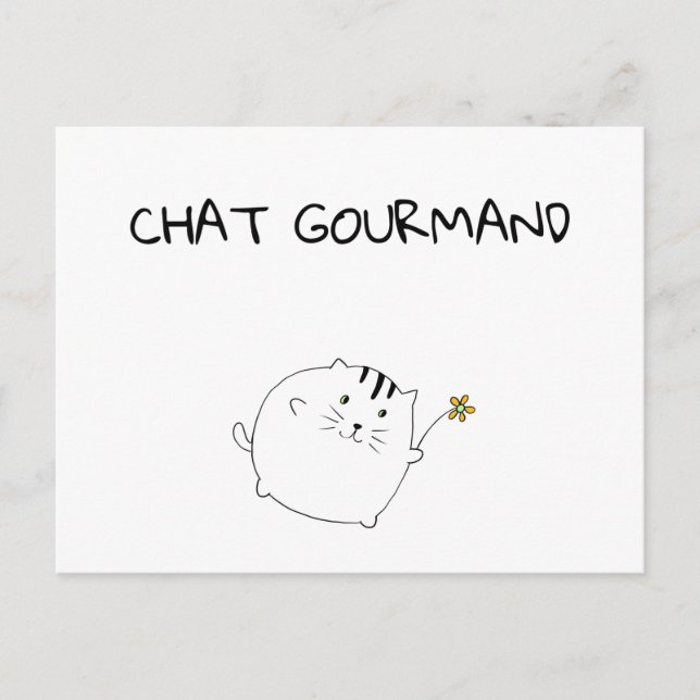Postal Carte Postale Chat Gourmand (Anverso)