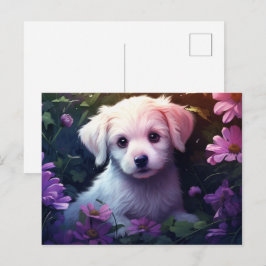Postal Carte postale Chien Fleur 4