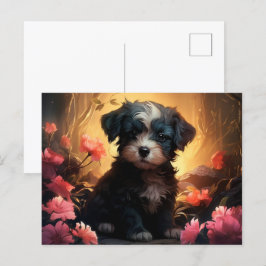 Postal Carte Postale Chien Parfumé aux Fleurs