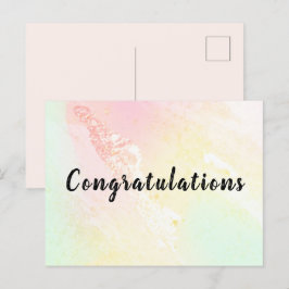 Postal Carte postale Congratulations Aquarelle Pastel