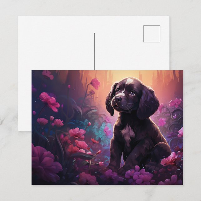 Postal Carte postale Cuddly Canine (Anverso / Reverso)