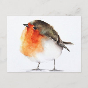 Postal Carte Postale Dessin rouge gorge